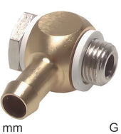 Elbow Hose Barb Fittings Brass G-Threads Male PN16 Pivoting