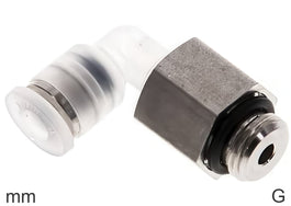 Elbow Push-In Fittings Stainless Steel And PP G-Threads Male