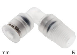 Elbow Push-In Fittings Stainless Steel And PP R-Threads Male