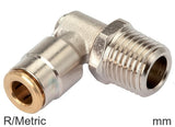 Imagen destacada de la colección - Elbow Push-In Fittings Brass R/Metric-Threads Male High-Pressure Rotatable