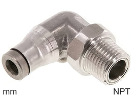 Elbow Push-In Fittings Stainless Steel NPT-Threads Male