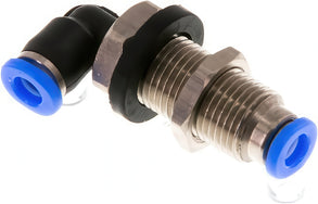 Elbow Bulkhead Push-In Fittings Brass And Plastic (3-6mm)
