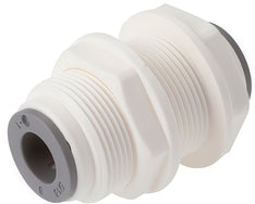 Push-In Fittings Plastic Bulkhead Liquids And Food Inch