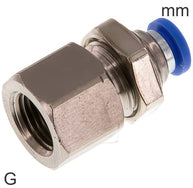Push-In Fittings Brass And Plastic G-Threads Female Bulkhead
