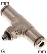 Push-In Tee Fittings Brass G-Threads Male T-Shape
