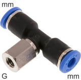 Imagen destacada de la colección - Push-In Tee Fittings Brass And Plastic G-Threads Female