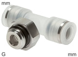 Imagen destacada de la colección - Push-In Tee Fittings Stainless Steel And PP G-Threads Male T-Shape