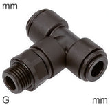 Imagen destacada de la colección - Push-In Tee Fittings Plastic G-Threads Male FDA
