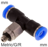 Imagen destacada de la colección - Push-In Tee Fittings Brass And Plastic Threads Male T-Shape (3-6mm)