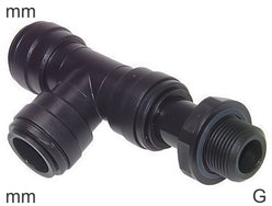 Push-In Tee Fittings Plastic G-Threads Male L-Shape