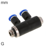 2-Way Distributor Push-In Fittings Brass And Plastic G-Threads Male