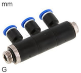Imagen destacada de la colección - 3-Way Distributor Push-In Fittings Brass And Plastic G-Threads Male