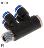Imagen destacada de la colección - 4-Way Distributor Push-In Fittings Brass And Plastic R-Threads Male