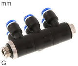 Imagen destacada de la colección - 6-Way Distributor Push-In Fittings Brass And Plastic G-Threads Male