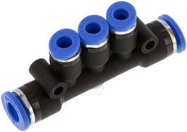 Distributor Push-In Fittings Brass And Plastic 3 Outlets