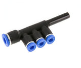 Imagen destacada de la colección - Distributor Push-In Fittings Brass And Plastic With Plug-In 3 Outlets