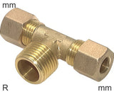 Imagen destacada de la colección - Compression Tee Fittings Brass R-Threads Male T-Shape