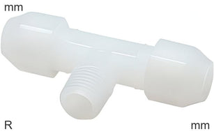 Compression Tee Fittings Plastic PVDF R-Threads Male