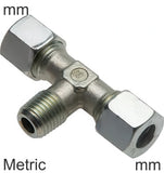 Imagen destacada de la colección - Compression Tee Fittings Stainless Steel Metric-Threads Male T-Shape