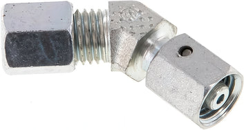 Cutting Ring Elbow Fittings Steel / Stainless Steel 45deg Adjustable With Sealing Cone And O-Ring