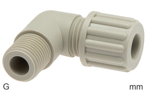 Cutting Ring Elbow Fittings Plastic G-Threads Male