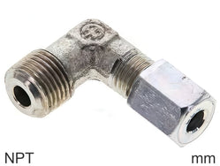 Cutting Ring Elbow Fittings Steel / Stainless Steel NPT-Threads Male