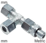 Imagen destacada de la colección - Cutting Ring Tee Fittings Steel / Stainless Steel Metric-Threads Male L-Shape Adjustable