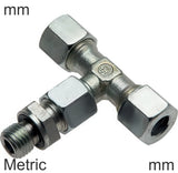 Imagen destacada de la colección - Cutting Ring Tee Fittings Steel / Stainless Steel Metric-Threads Male T-Shape Adjustable