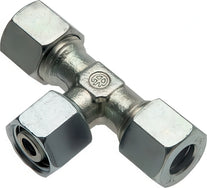 Cutting Ring Tee Fittings Steel / Stainless Steel T-Shape Adjustable With Sealing Cone And O-Ring