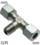 Imagen destacada de la colección - Cutting Ring Tee Fittings Steel / Stainless Steel G/R-Threads Male T-Shape