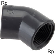 PVC Elbow Fittings 45deg With Female Threads PN16