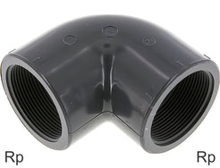 PVC Elbow Fittings 90deg With Female Threads PN16