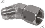 Imagen destacada de la colección - Angled Fittings 45deg Steel / Stainless Steel JIC-Threads Male/Female PN310