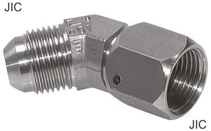 Angled Fittings 45deg Steel / Stainless Steel JIC-Threads Male/Female PN310