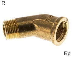 Angled Fittings 45deg Brass / Cast Iron / Stainless Steel R/Rp-Threads Male/Female PN25