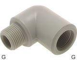 Imagen destacada de la colección - Angled Fittings 90deg Plastic G-Threads Male/Female PN10
