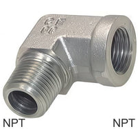 Angled Fittings 90deg Steel / Stainless Steel NPT-Threads Male/Female PN275