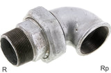 Imagen destacada de la colección - Angled Fittings 90deg Cast Iron / Stainless Steel R/Rp-Threads Male/Female With Conical Seal PN25