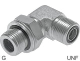 Imagen destacada de la colección - ORFS Angled Fittings 90deg UNF/G-Threads Male PN400