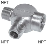 Imagen destacada de la colección - Tee Fittings Steel / Stainless Steel NPT-Threads Male/Female L-Shape PN275