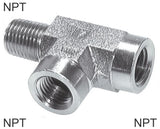 Imagen destacada de la colección - Tee Fittings Steel NPT-Threads Male/Female L-Shape PN350