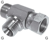 Imagen destacada de la colección - Tee Fittings Steel / Stainless Steel G-Threads Male/Female With 60deg Hose Cone L-Shape PN475