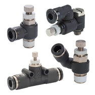 Pneumatic Flow Control Valves With Push-In Fittings