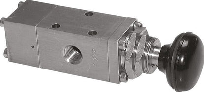Stainless Steel 5/2-Way Button Activated Pneumatic Valves