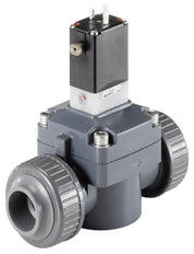 Solenoid Valve 50mm Glued Sleeves NC Plastic FKM 0.5-6bar/7-87psi 24VDC 142 42198