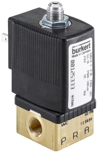 Solenoid Valve 3/2-Way 32x32 mm SFB flange NC Stainless steel PTFE 0-16bar/232psi 230VAC 6014 329640