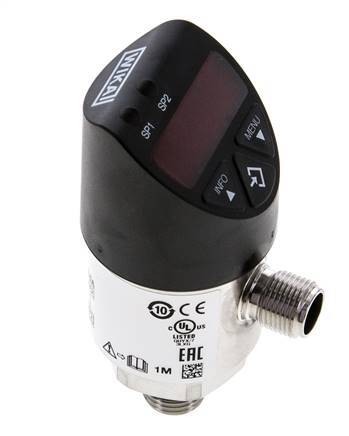 0 to 100bar Stainless Steel Wika Electronic Pressure Switch G1/4'' 1VDC IO-Link 4-pin M12 Connector