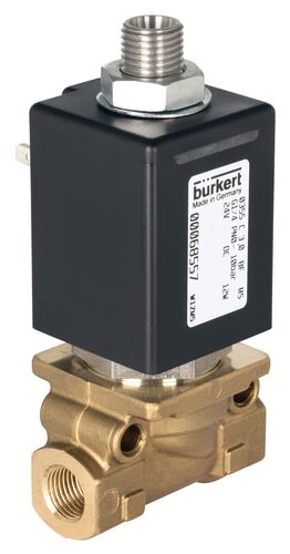 Solenoid Valve 3/2-Way G3/8'' NC Brass PEEK 0-70bar/1015psi 24VDC Vacuum 0355 155049