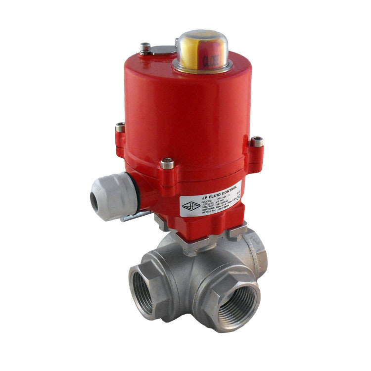 Electrical Ball Valve 3-Way T-port G3/8'' Stainless Steel 24V AC