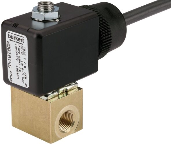 Solenoid Valve 3/2 NC 20x20 mm SFB Brass FKM 0-6bar/87psi 24VDC 7012 20074844